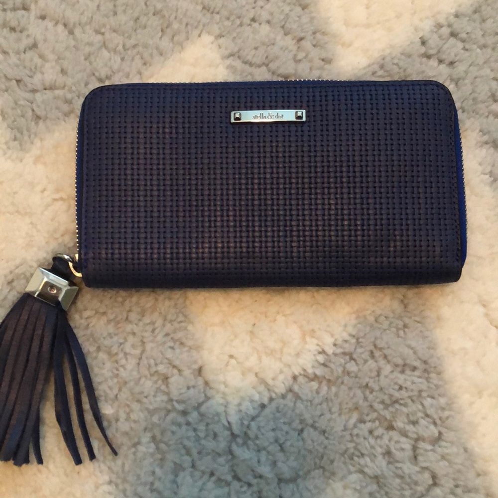 Mercer Zip Wallet - Cobalt Basket Weave